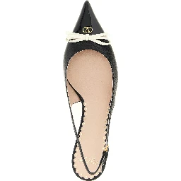 Bicolor Leather Mid Heel Pumps