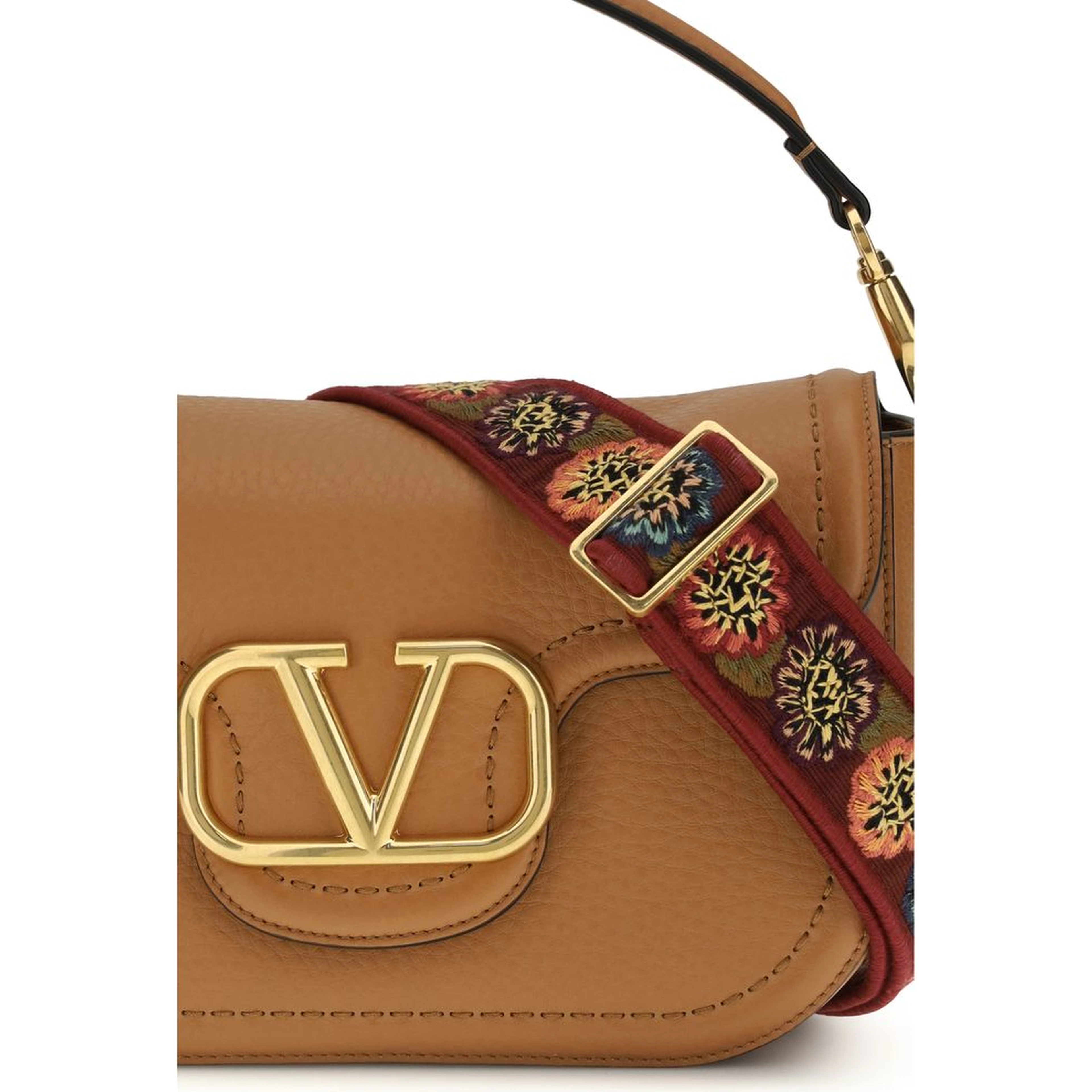 Beige Calf Leather Bos Taurus Shoulder Bag