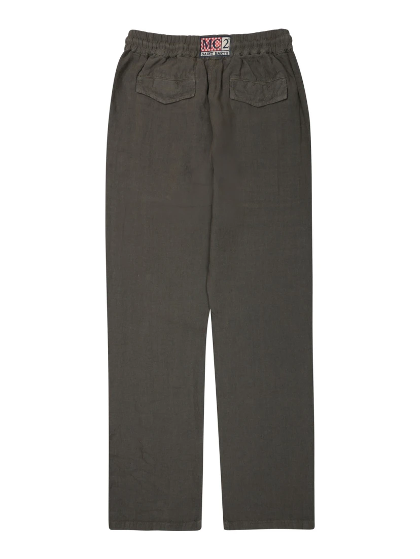 PANTALONE "CALAIS" IN PURO LINO