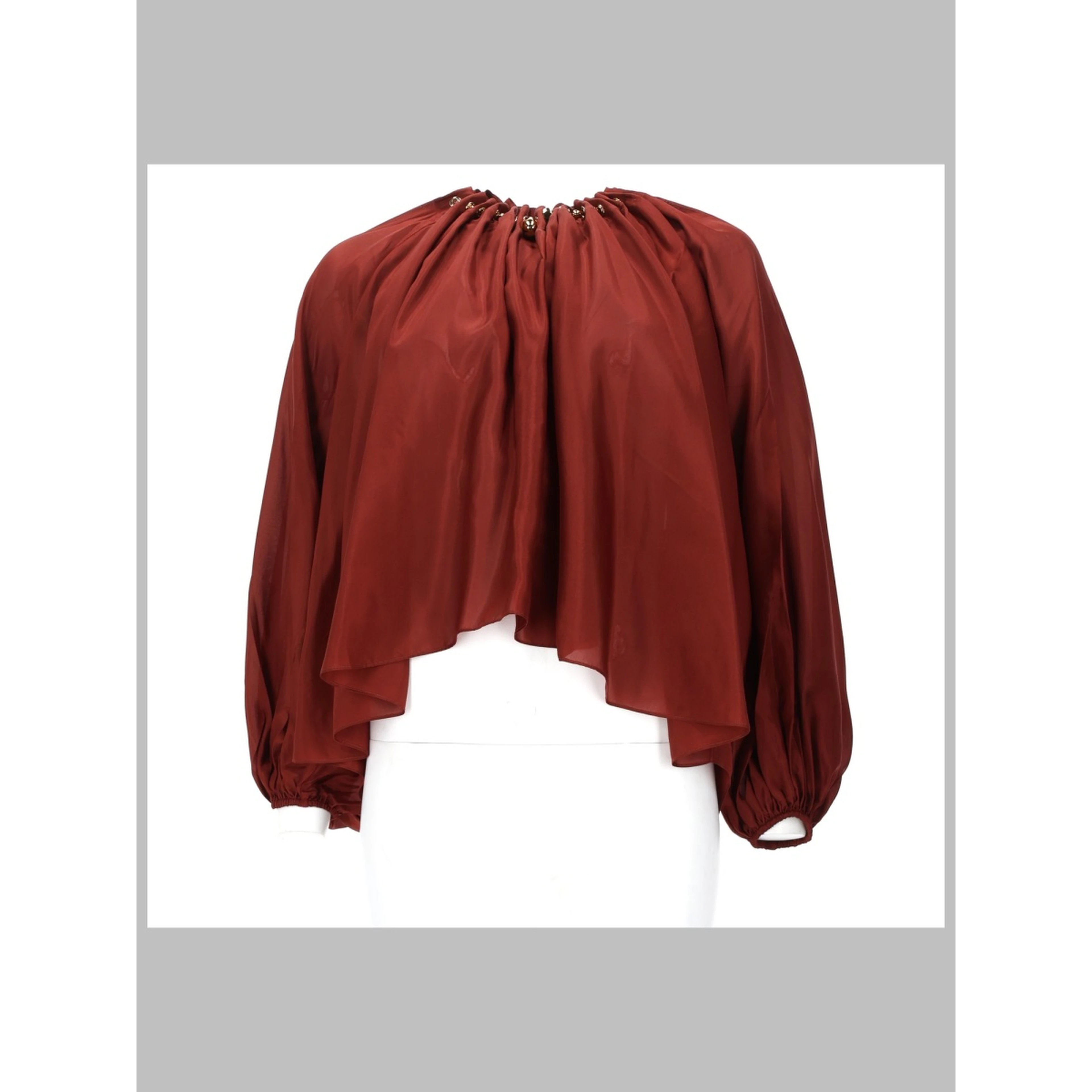 BLUSA ARRICCIATA "ASTER" CON PERLINE