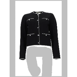 CARDIGAN "KENDRA" IN LANA CON BORDI SMERLATI