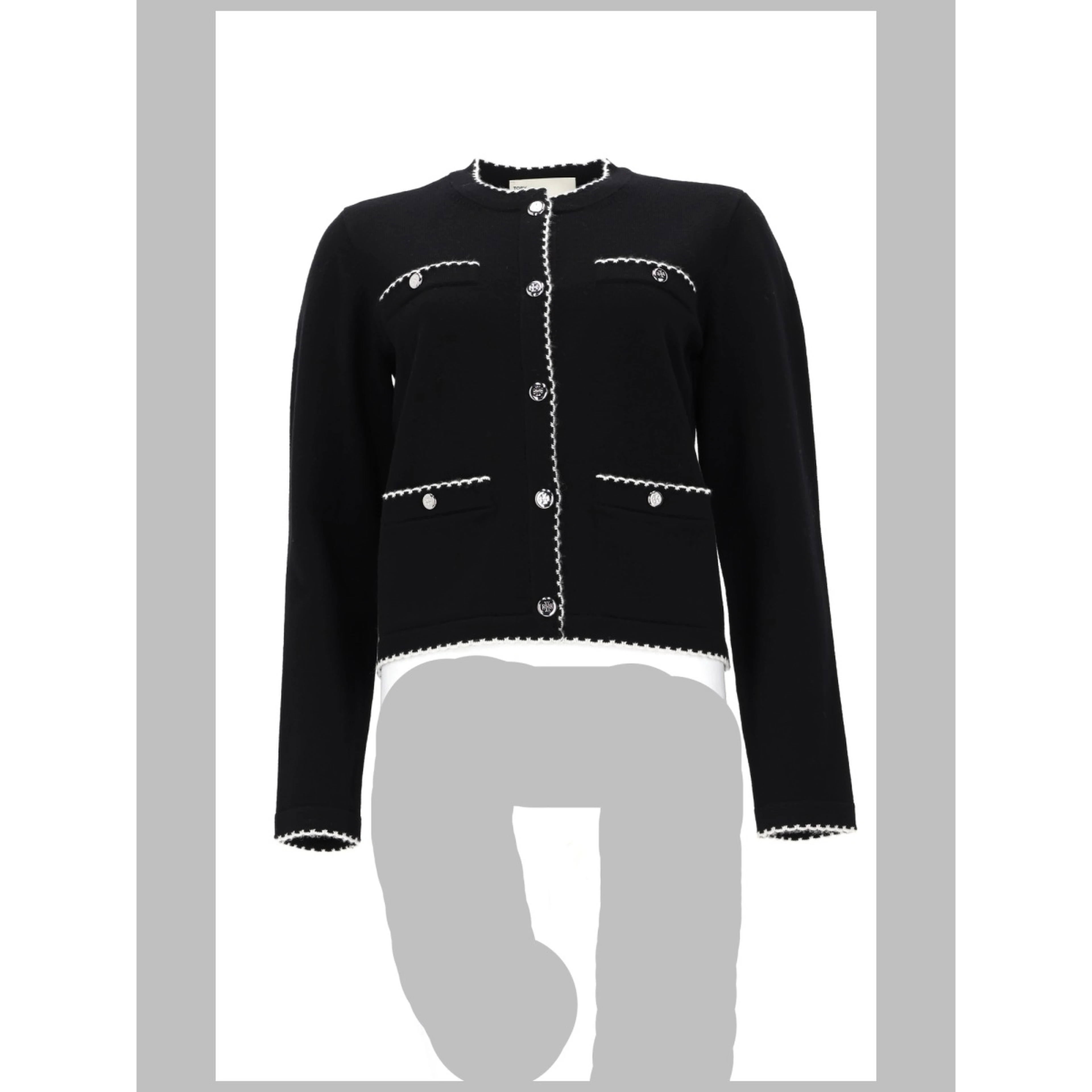 CARDIGAN "KENDRA" IN LANA CON BORDI SMERLATI