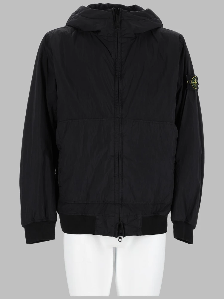 GIACCA BOMBER CON PATCH LOGO E CAPPUCCIO