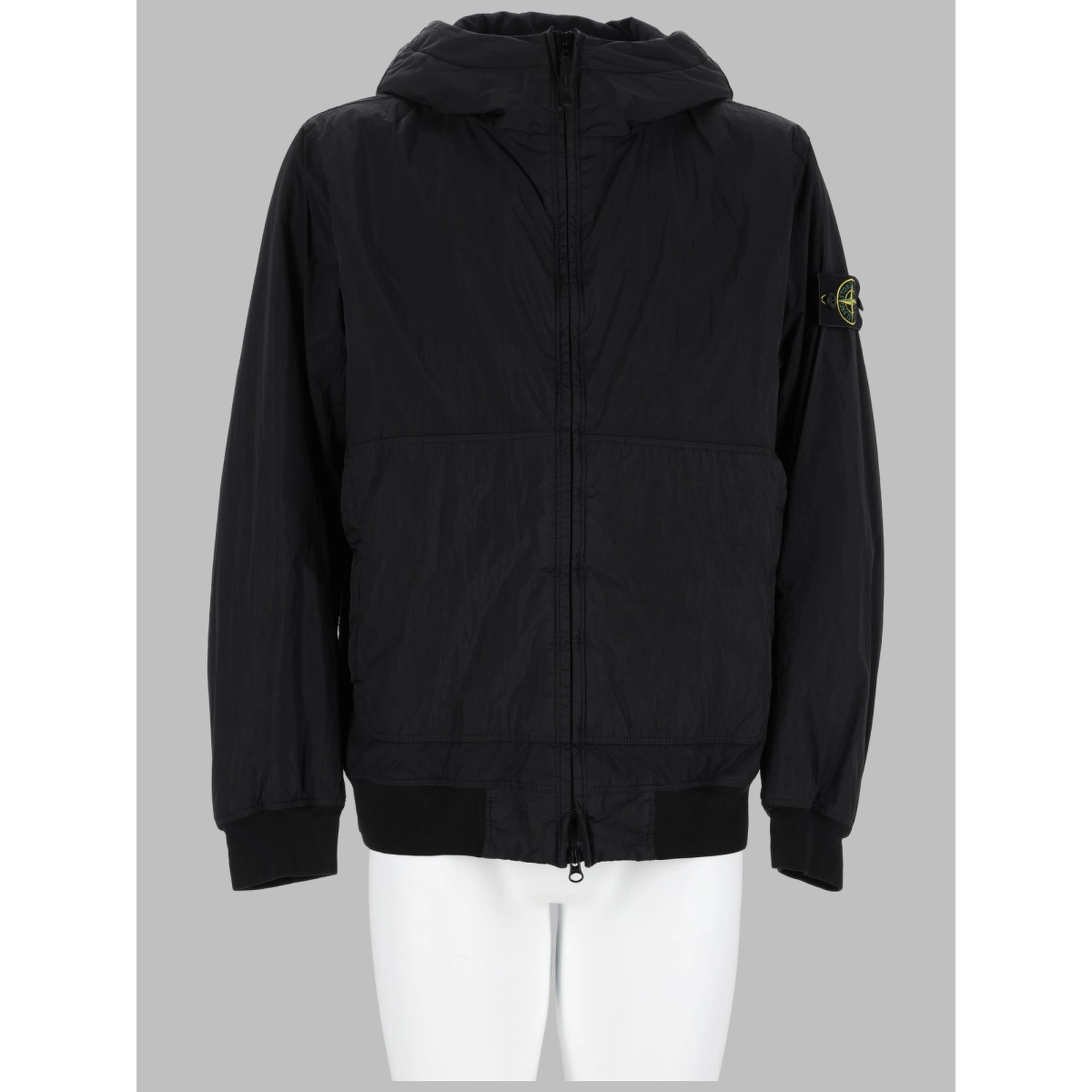 GIACCA BOMBER CON PATCH LOGO E CAPPUCCIO