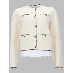 CARDIGAN "KENDRA" IN LANA CON BORDI SMERLATI