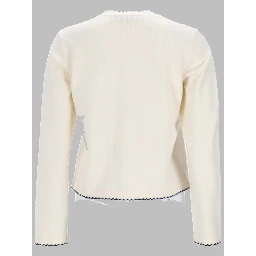 CARDIGAN "KENDRA" IN LANA CON BORDI SMERLATI