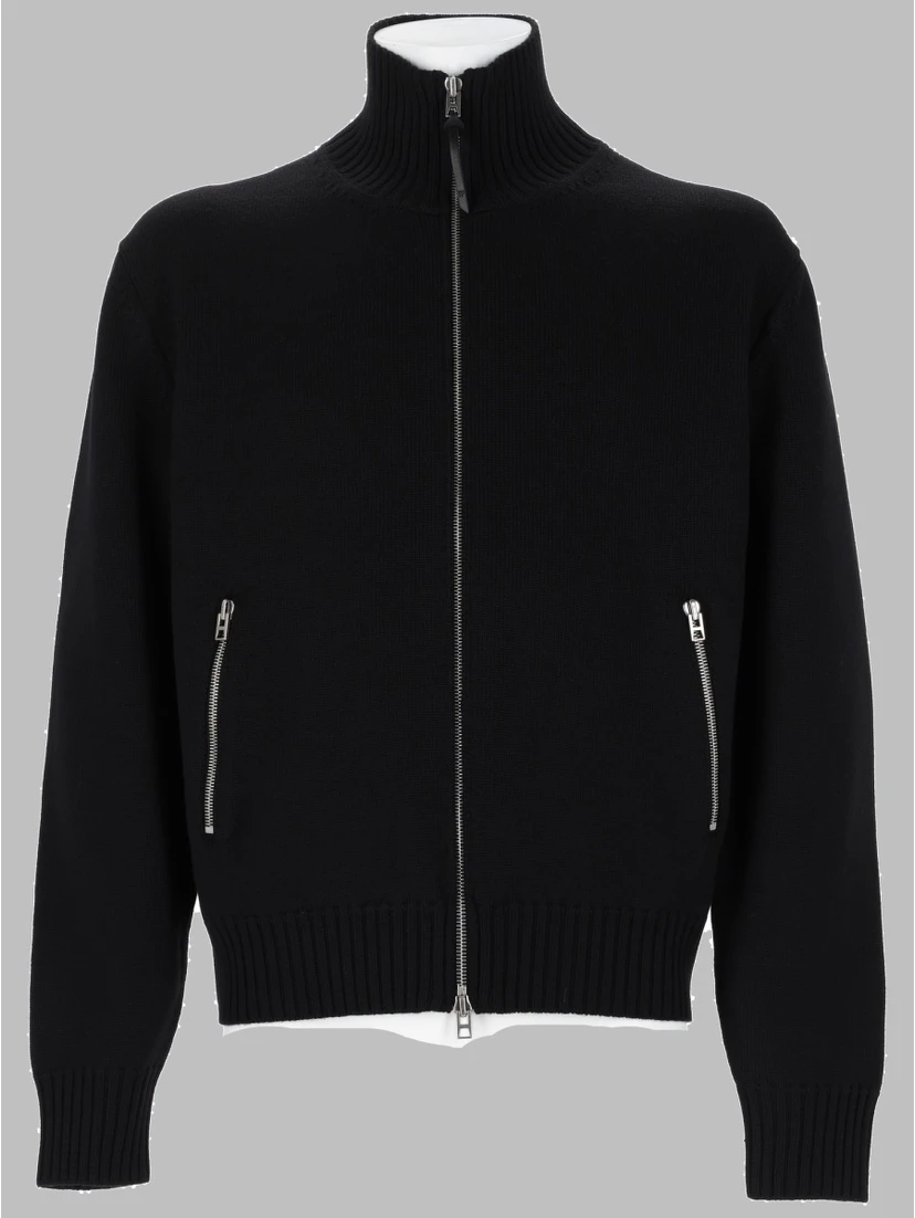 MAGLIA IN LANA MERINO CON ZIP E PATCH
