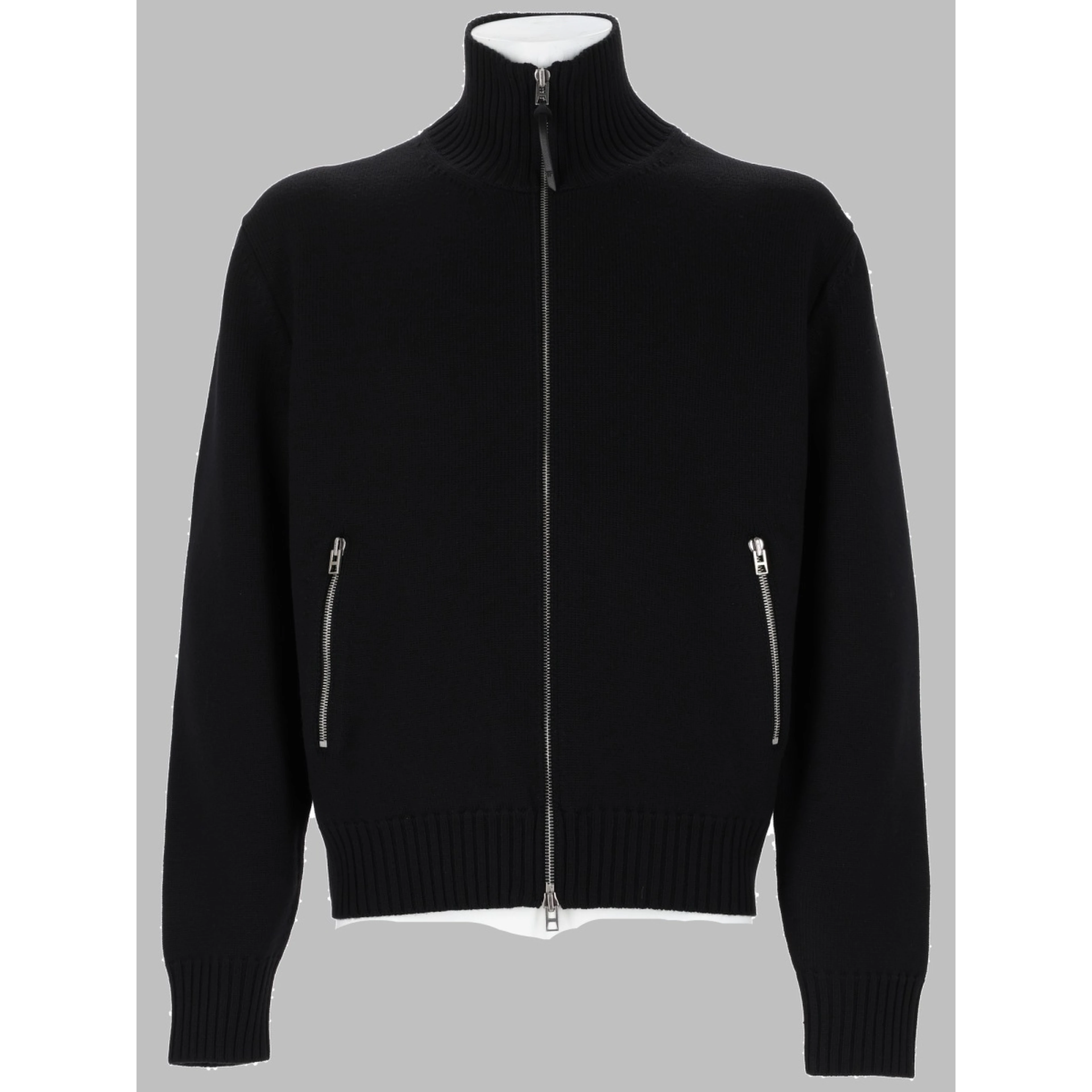 MAGLIA IN LANA MERINO CON ZIP E PATCH