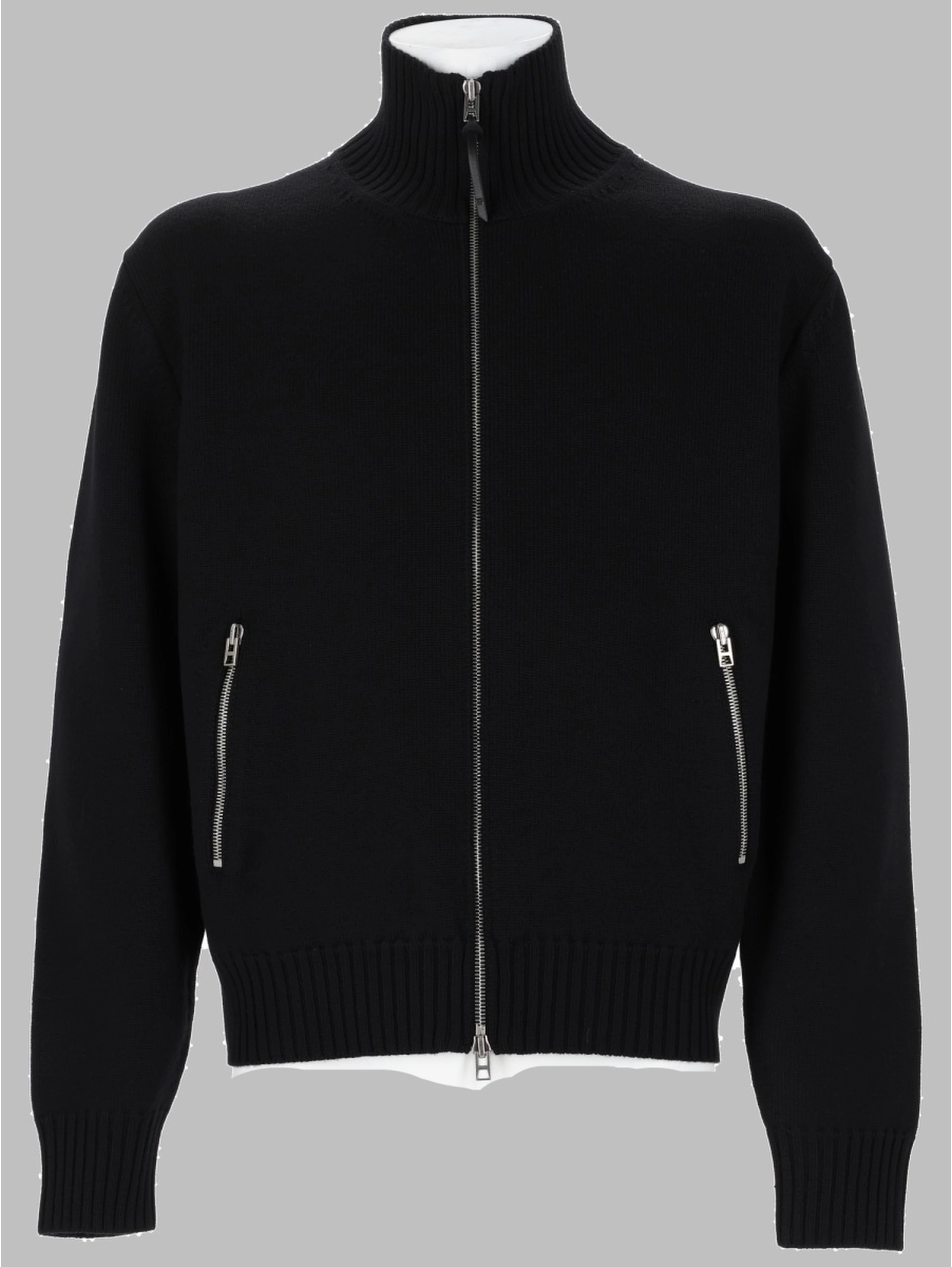 MAGLIA IN LANA MERINO CON ZIP E PATCH