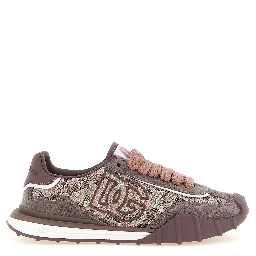 Purple Leather Athletic Sneakers