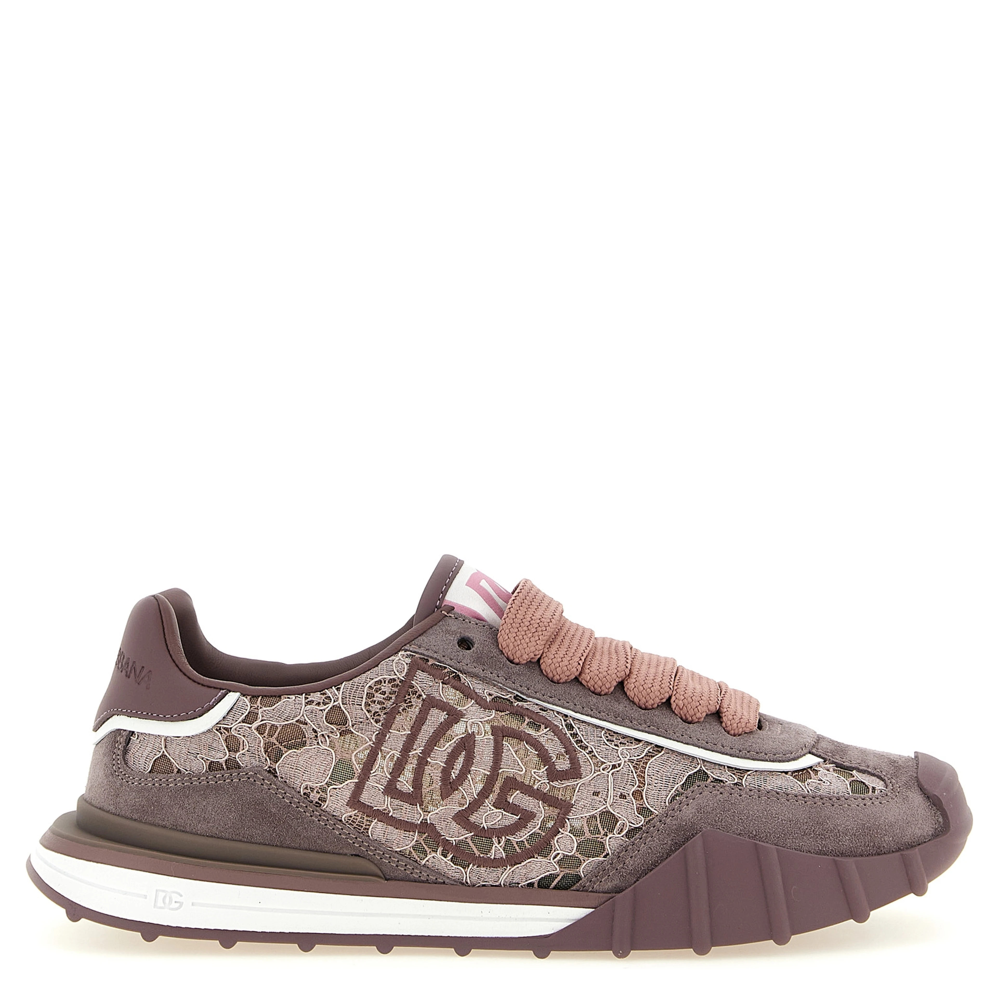 Purple Leather Athletic Sneakers