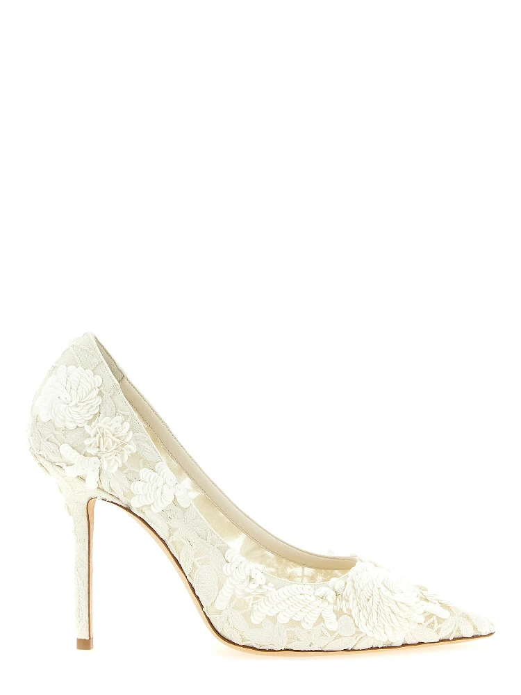 Beige Tencel High Heel Pumps