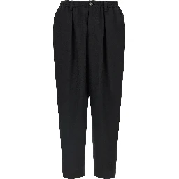 Black Virgin Wool Cropped Pants