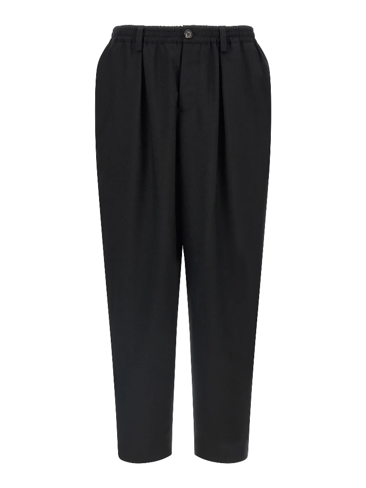 Black Virgin Wool Cropped Pants