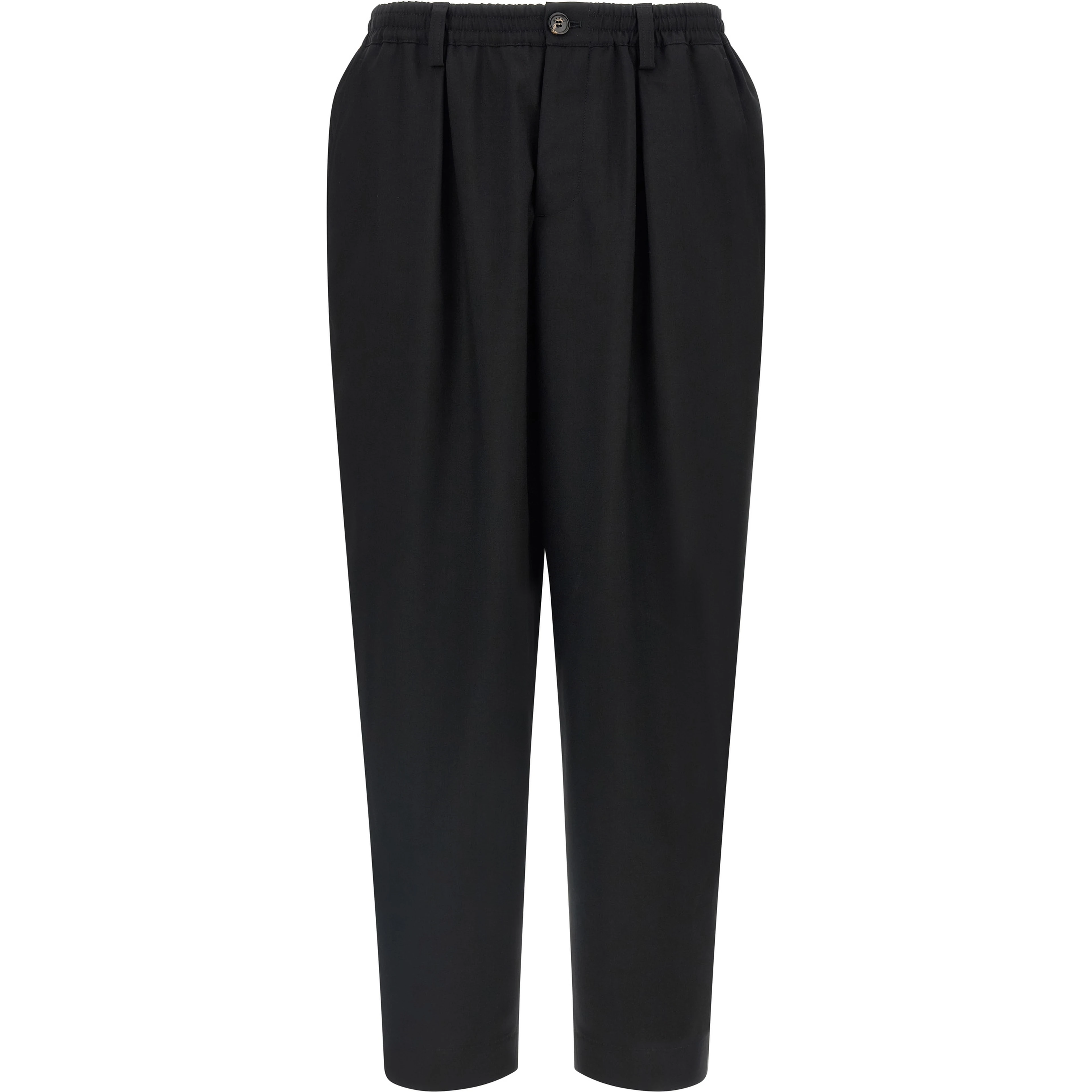 Black Virgin Wool Cropped Pants