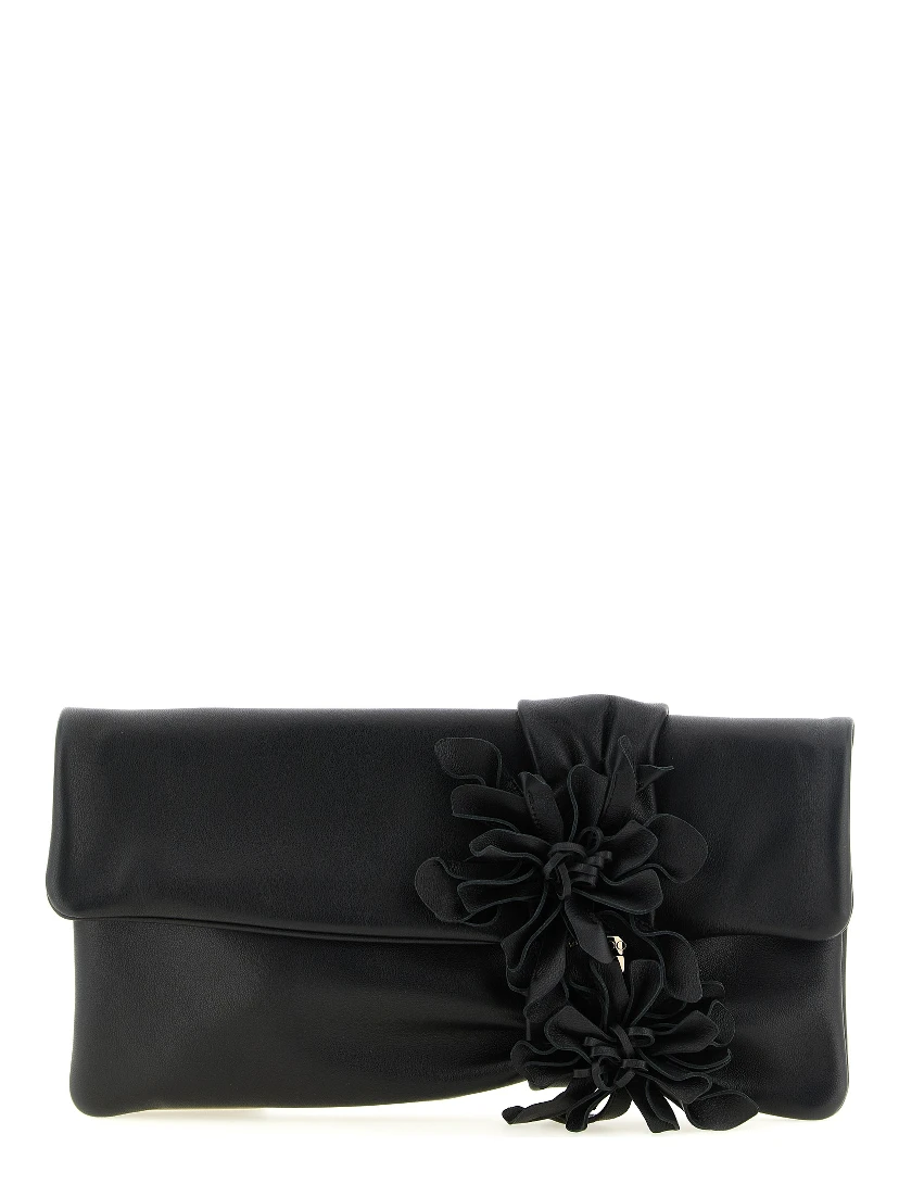 Black Lamb Leather Clutch Bag