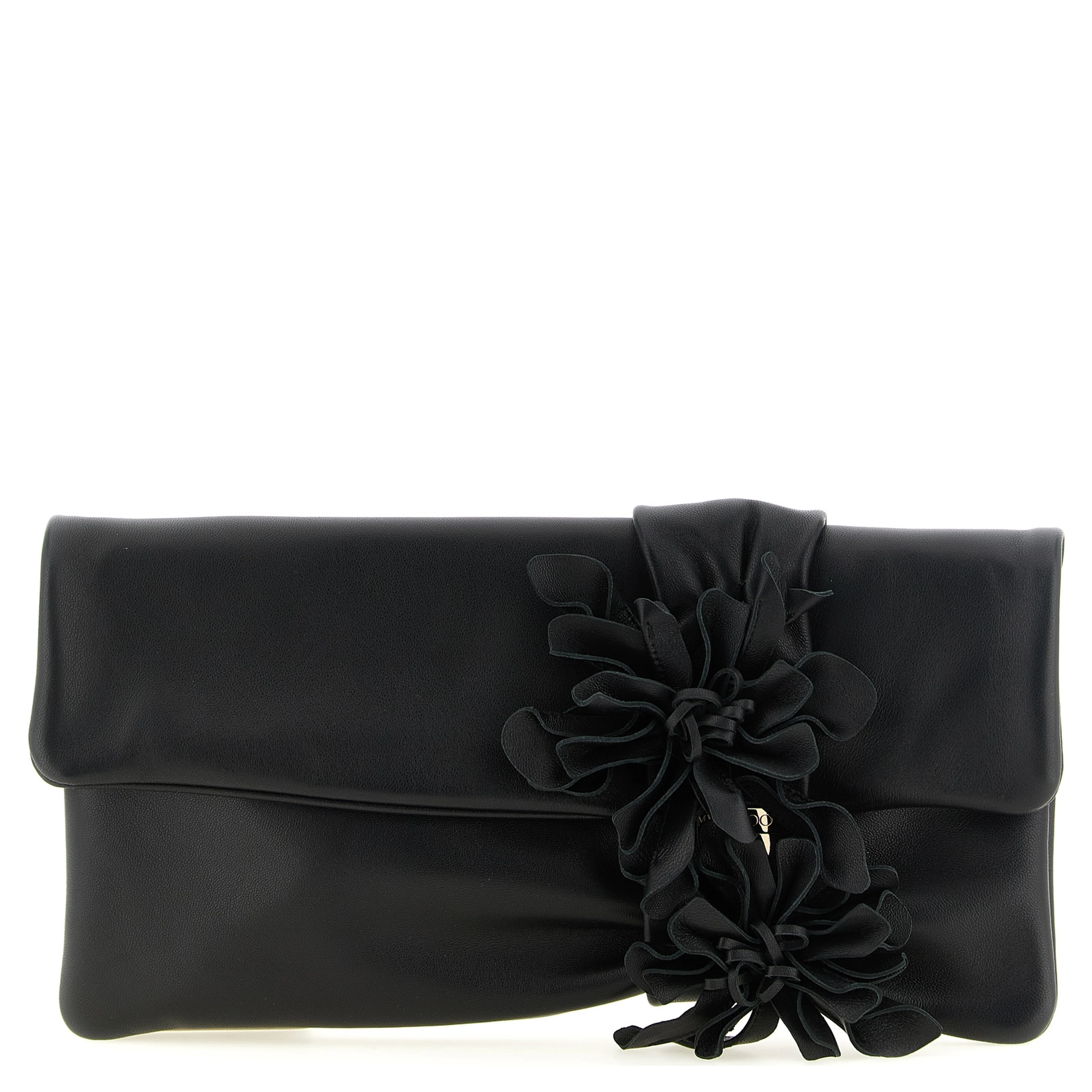 Black Lamb Leather Clutch Bag