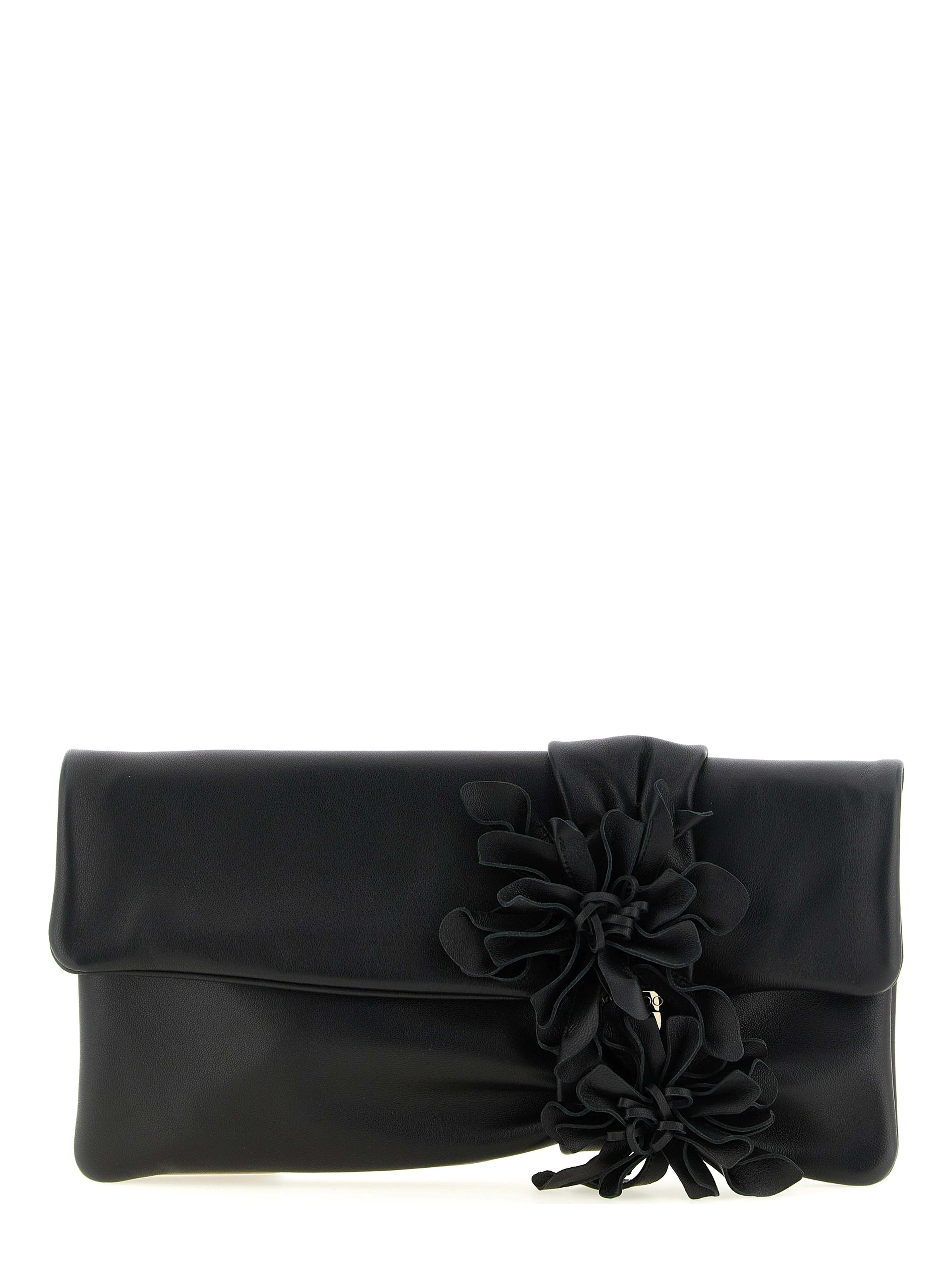 Black Lamb Leather Clutch Bag