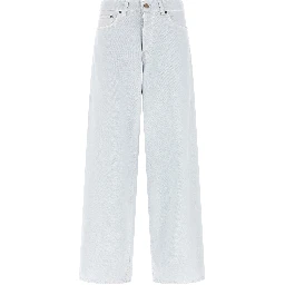 White Cotton Relaxed Fit Jeans