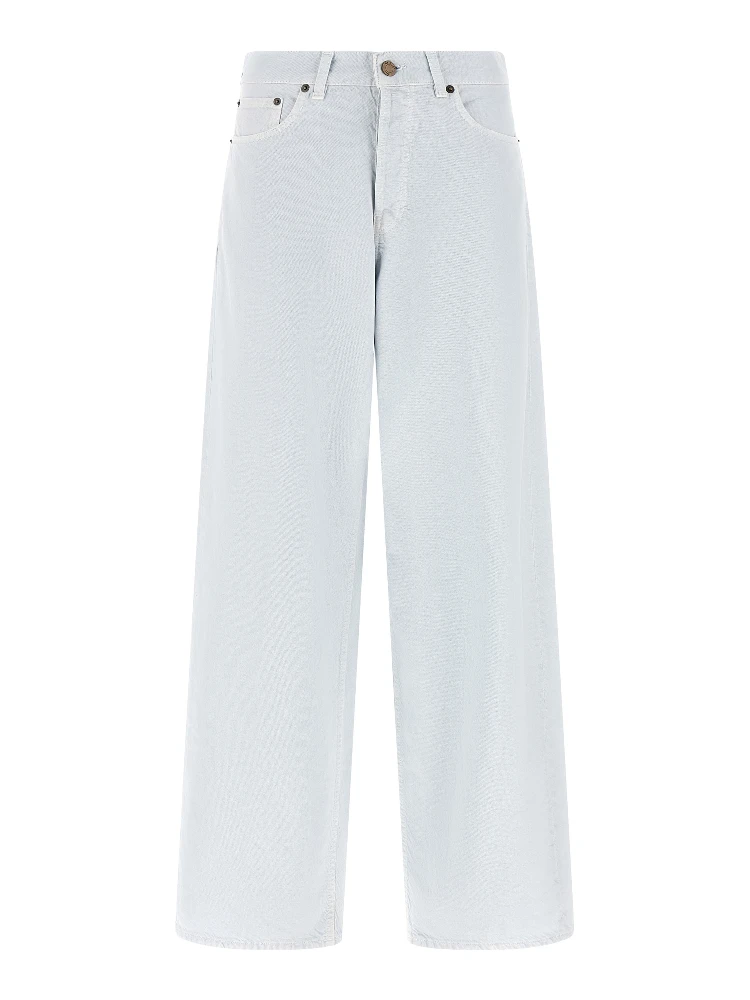 White Cotton Relaxed Fit Jeans