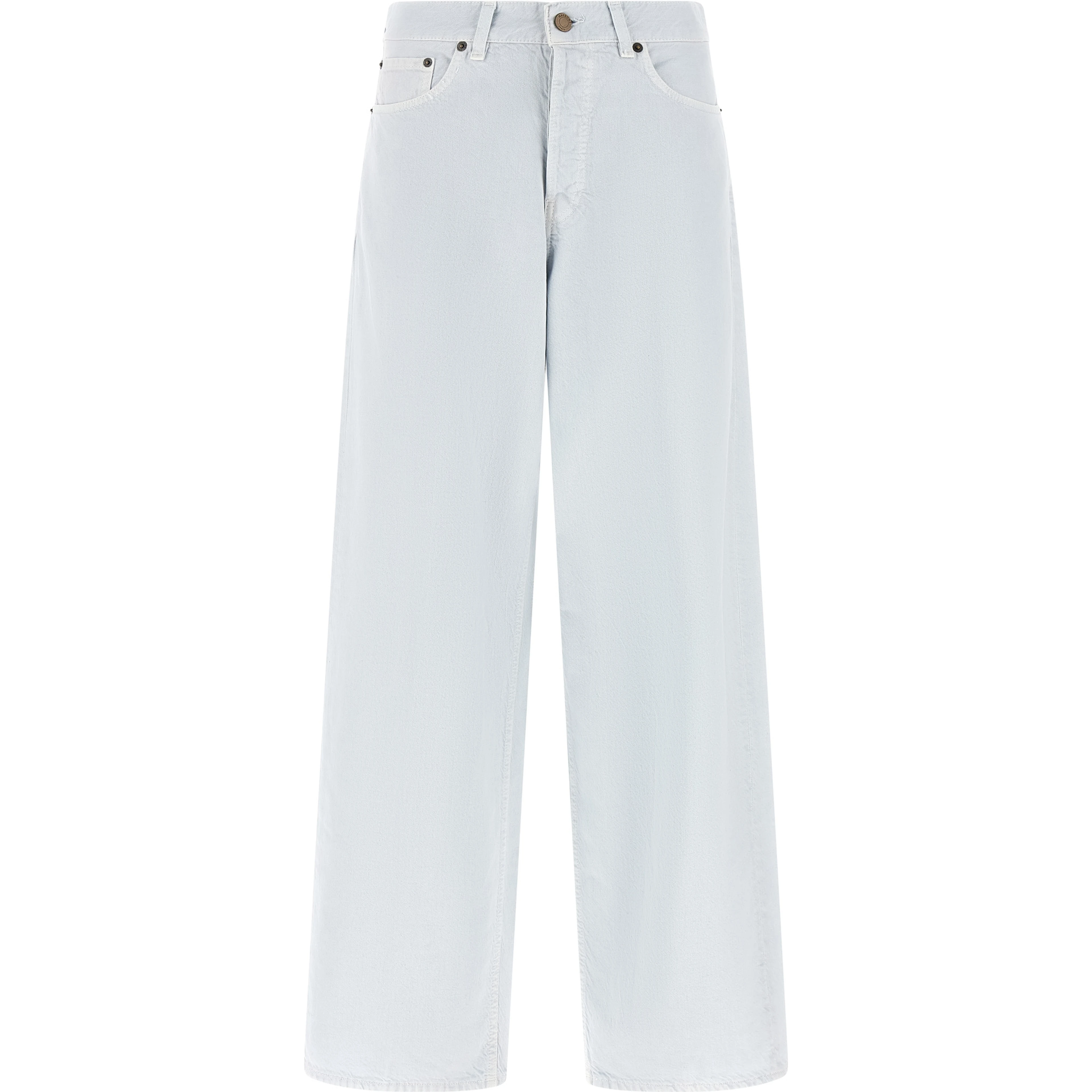 White Cotton Relaxed Fit Jeans