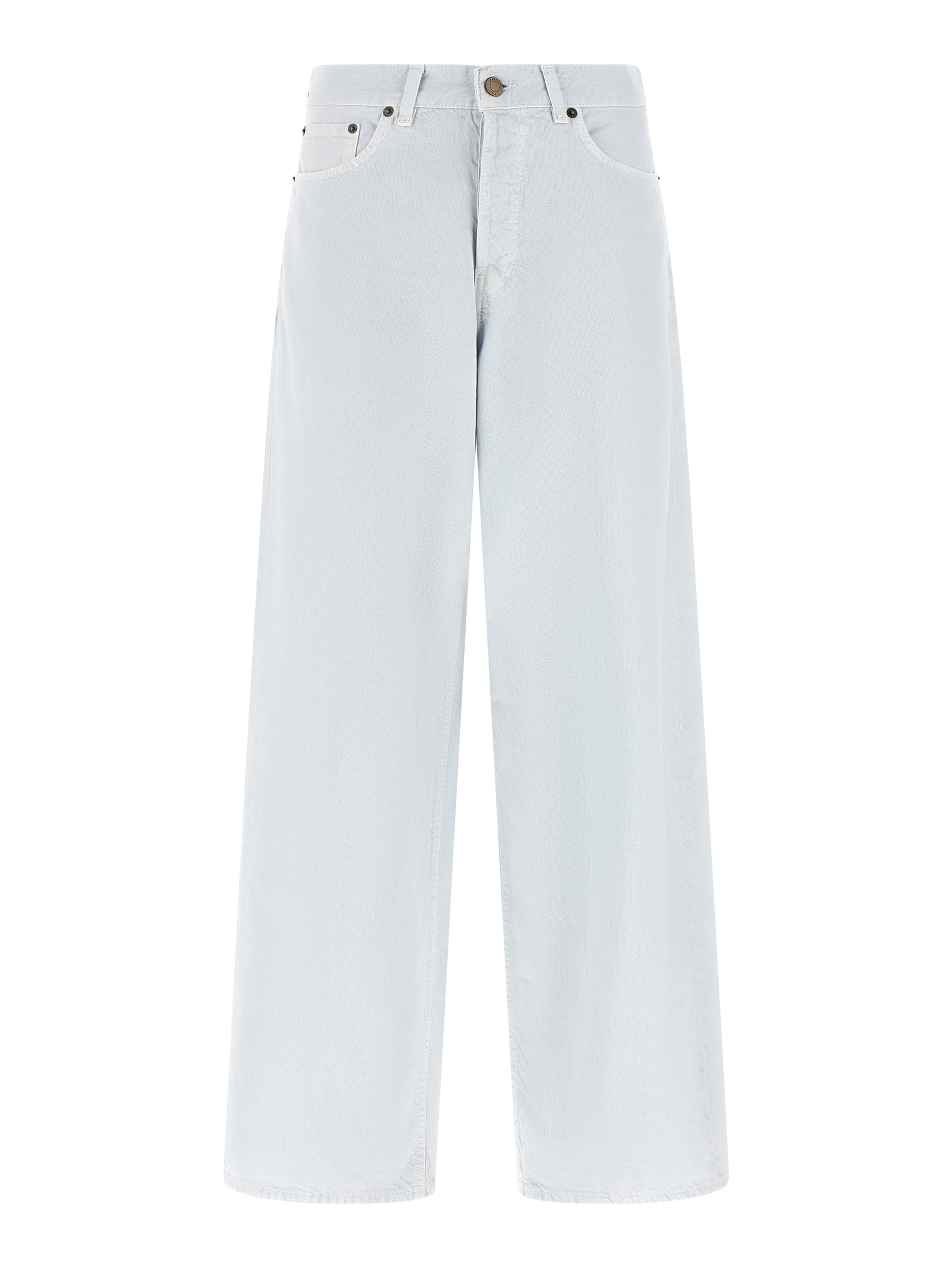 White Cotton Relaxed Fit Jeans