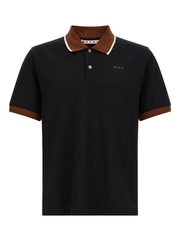 Black Cotton Polo Shirt