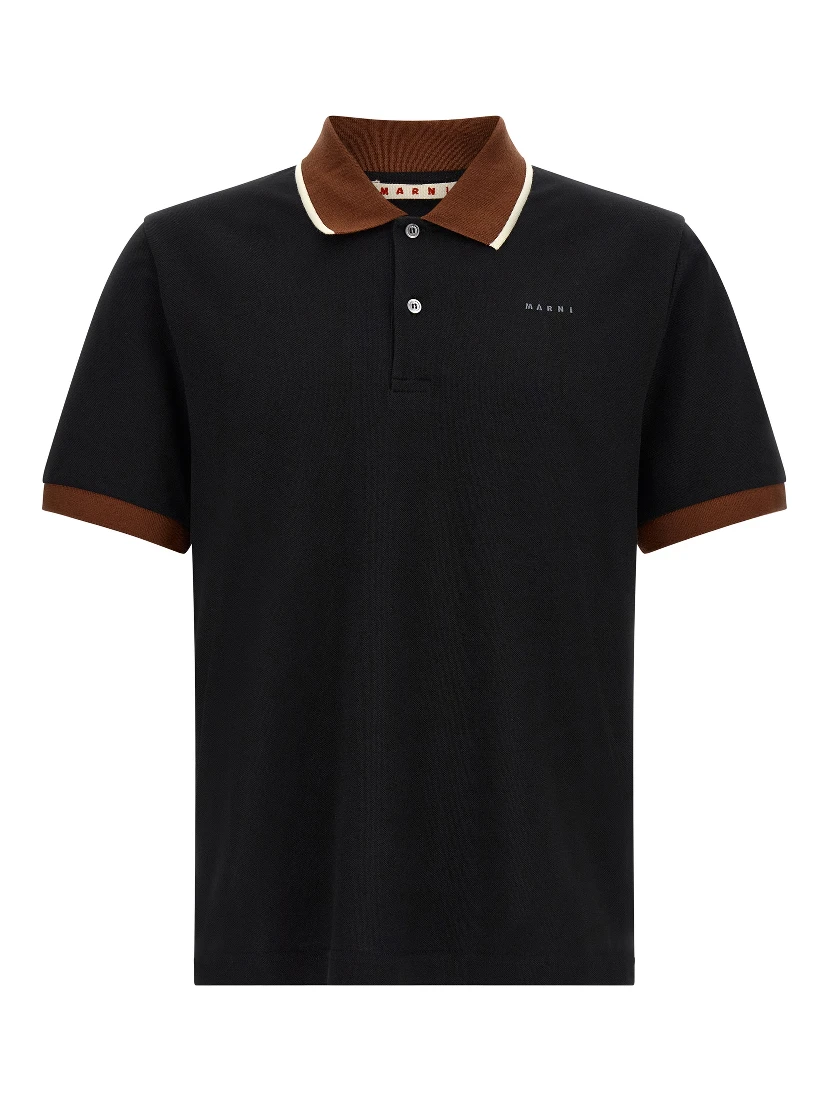 Black Cotton Polo Shirt