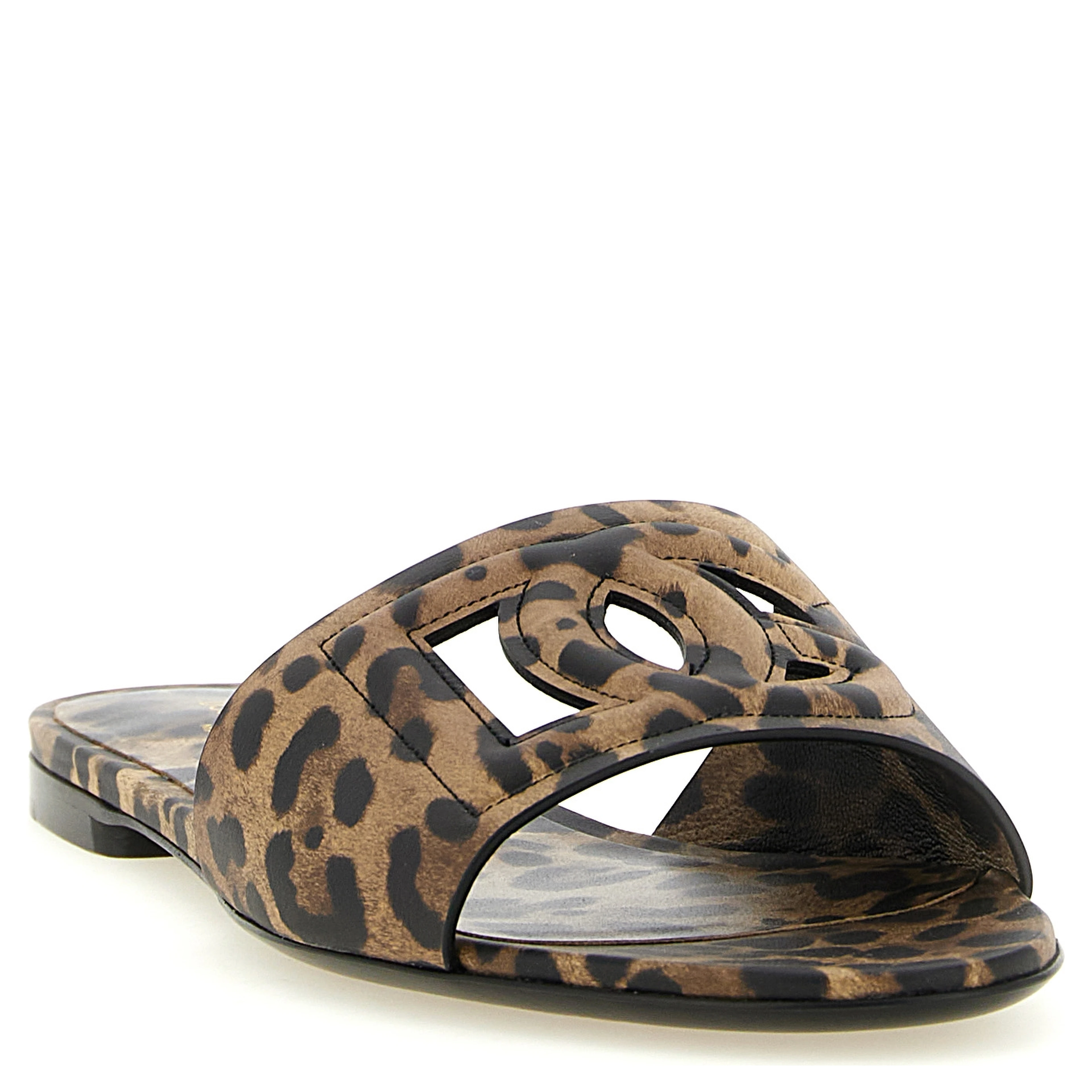 Brown Calfskin Slides