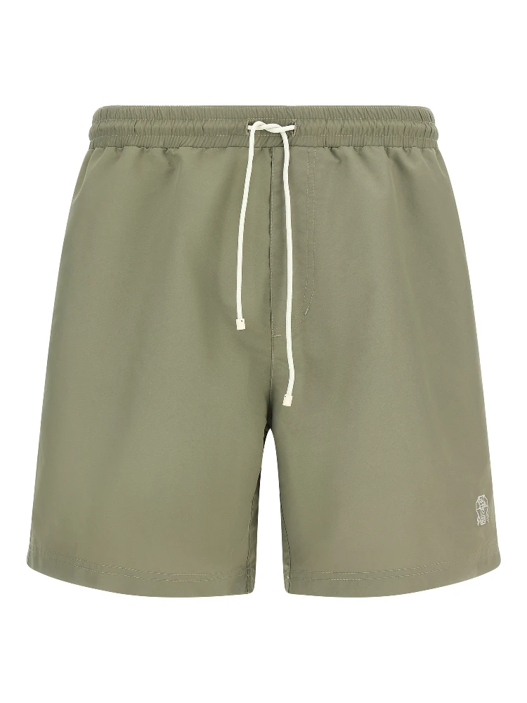 Bicolor Polyester Swim Shorts