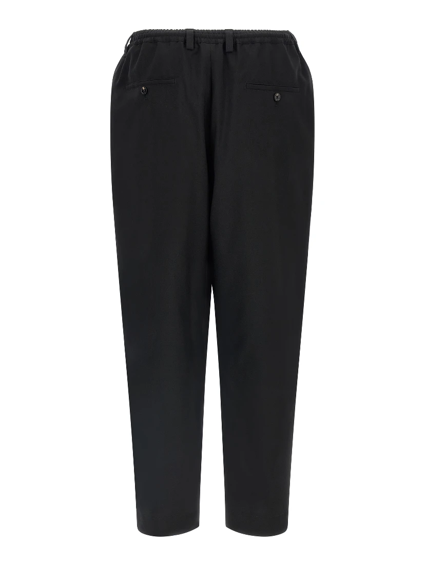 Black Virgin Wool Cropped Pants