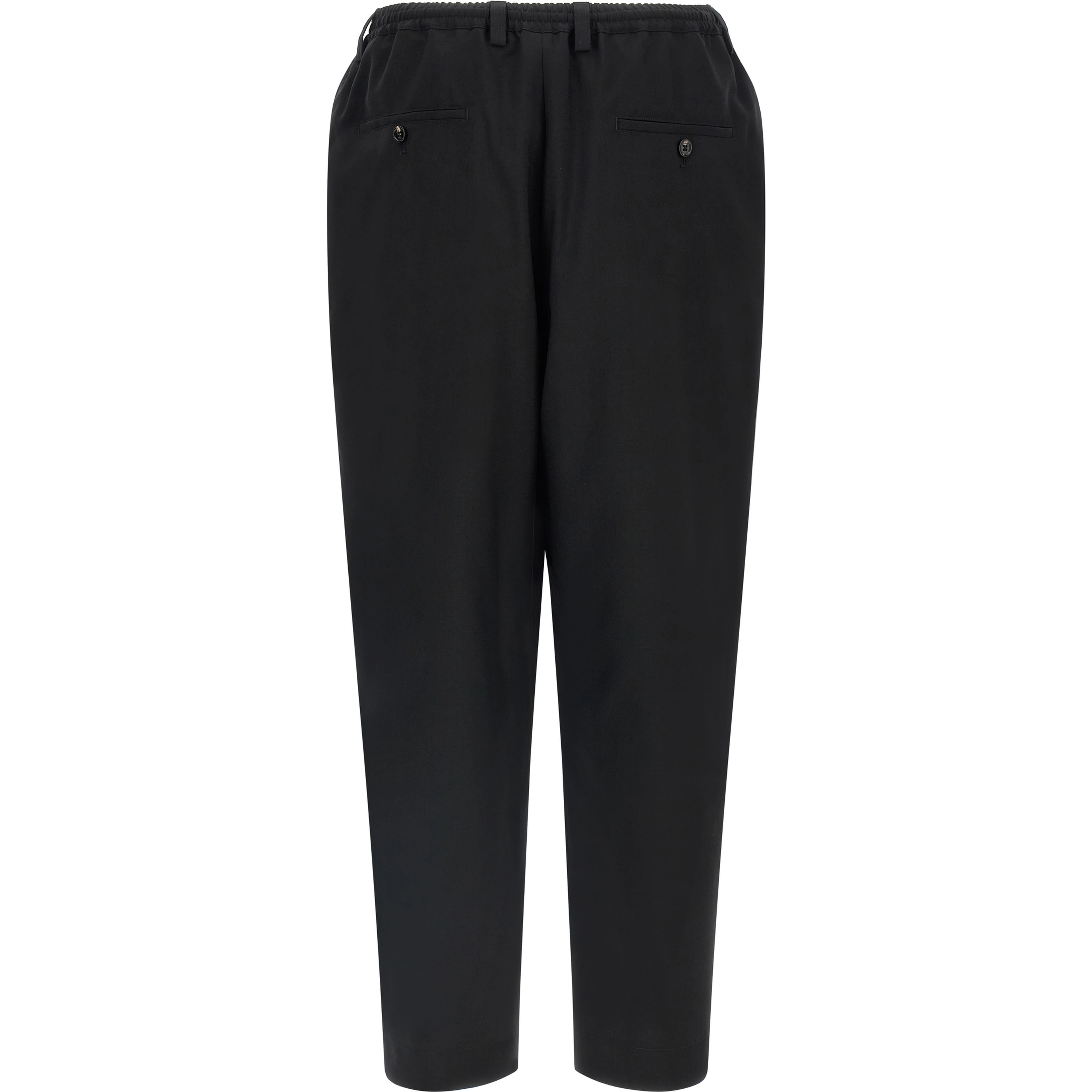 Black Virgin Wool Cropped Pants