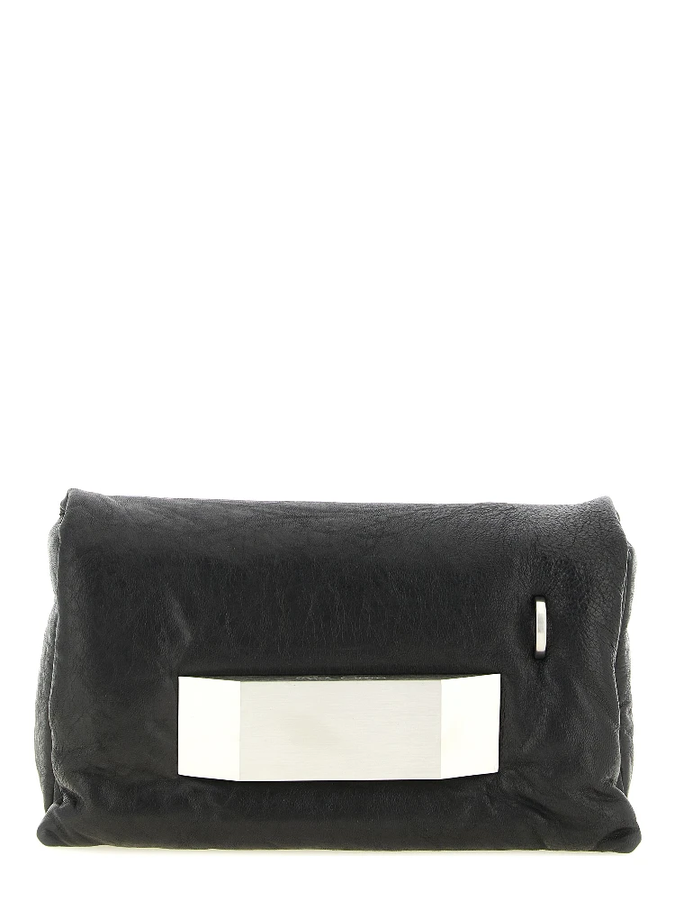 Black Lamb Leather Clutch Bag