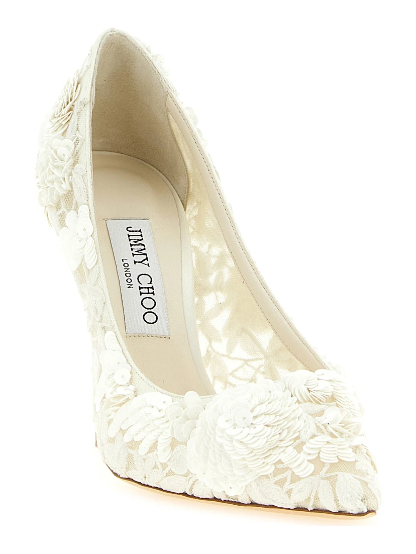 Beige Tencel High Heel Pumps