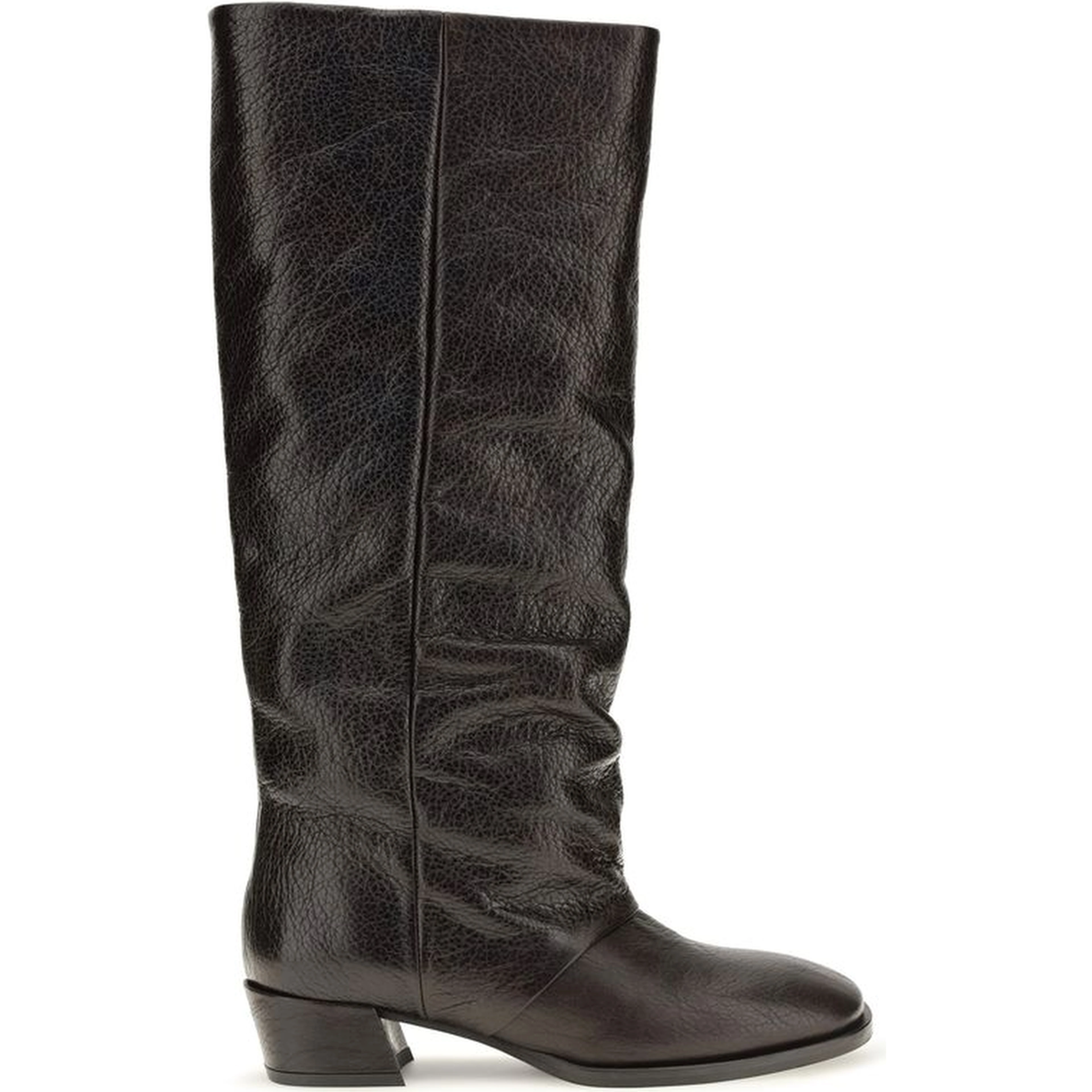 Brown Calf Leather Bos Taurus Flat Boots