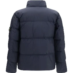 Blue Polyamide Full-Length Jacket