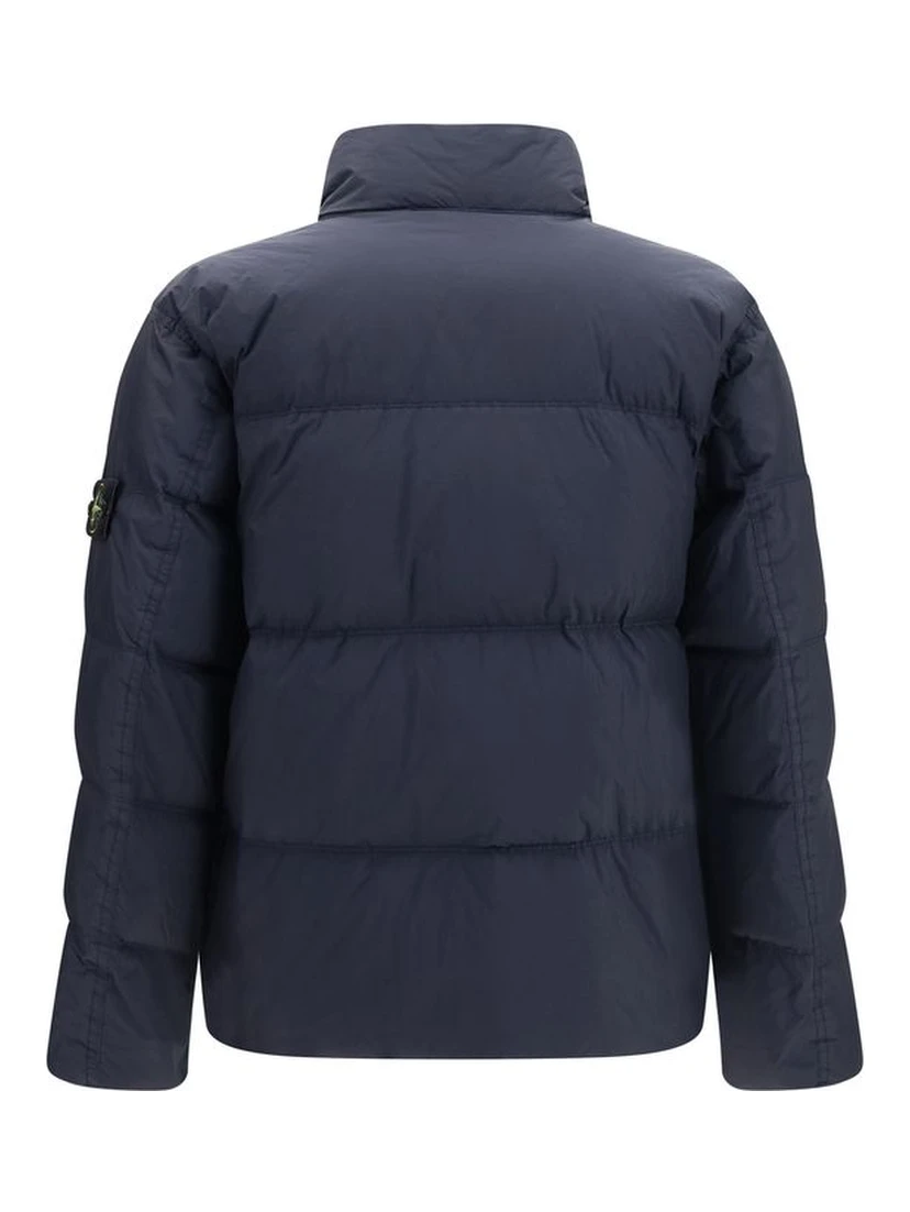 Blue Polyamide Full-Length Jacket