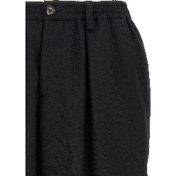 Black Virgin Wool Cropped Pants