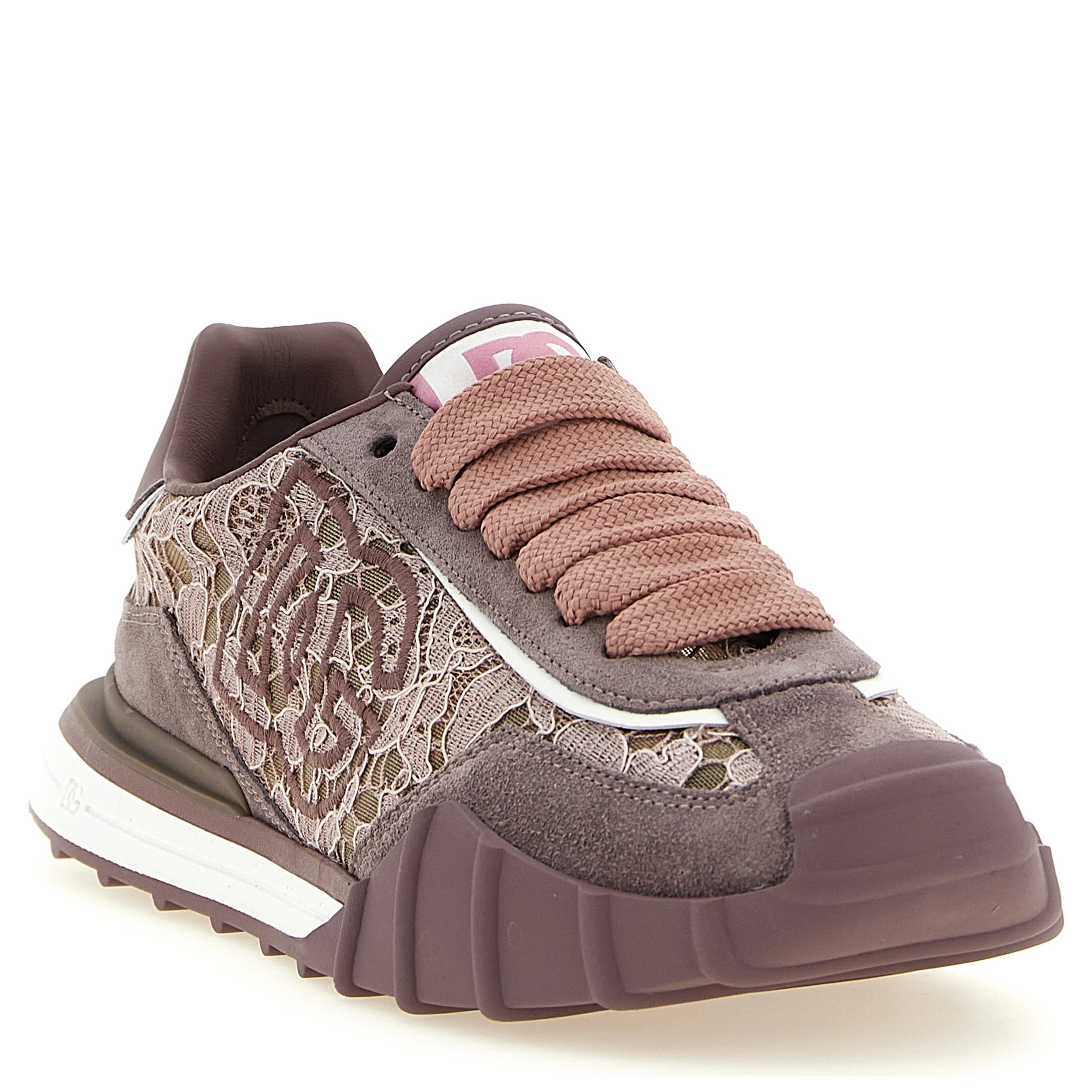 Purple Leather Athletic Sneakers