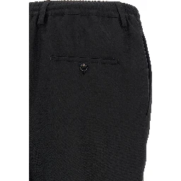 Black Virgin Wool Cropped Pants