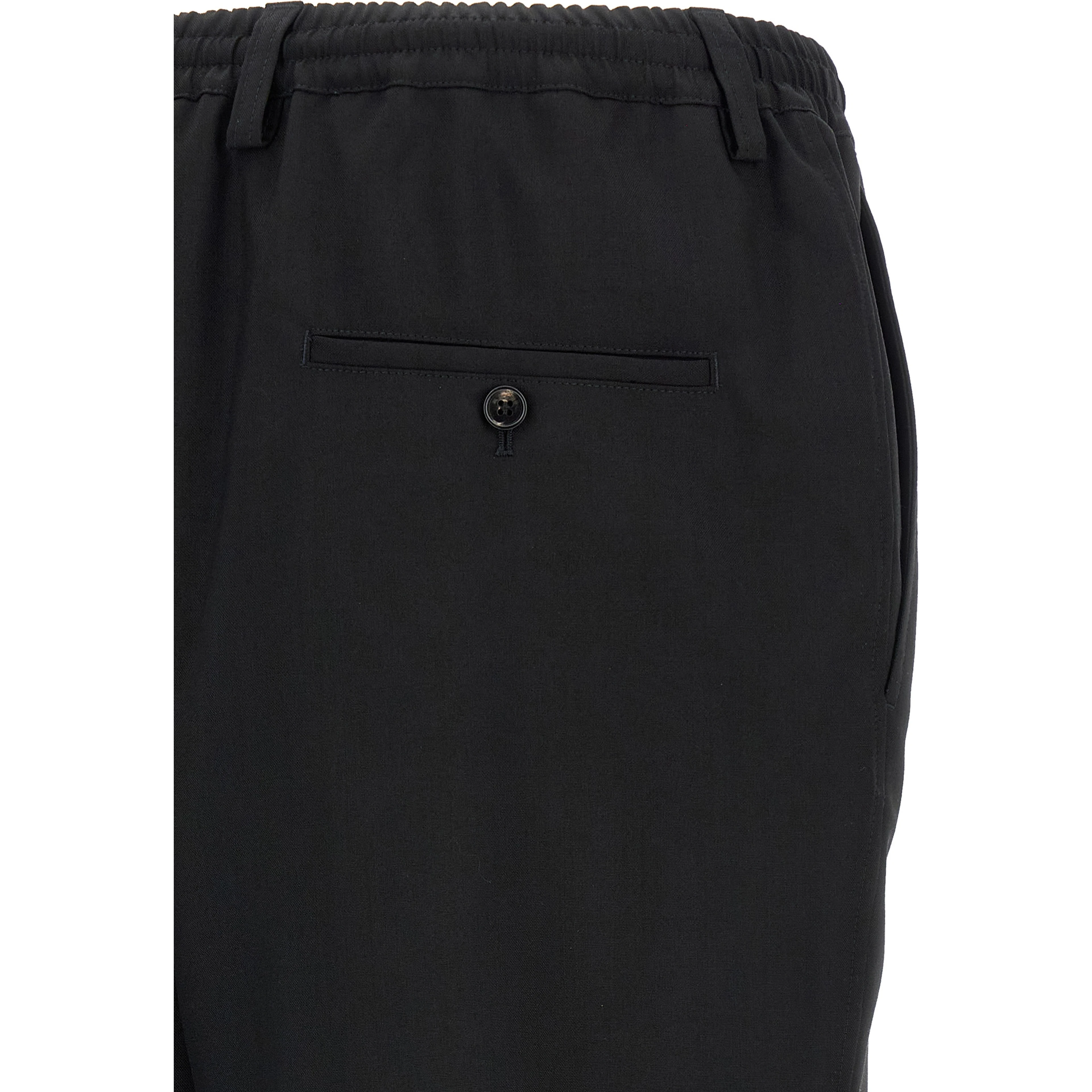 Black Virgin Wool Cropped Pants