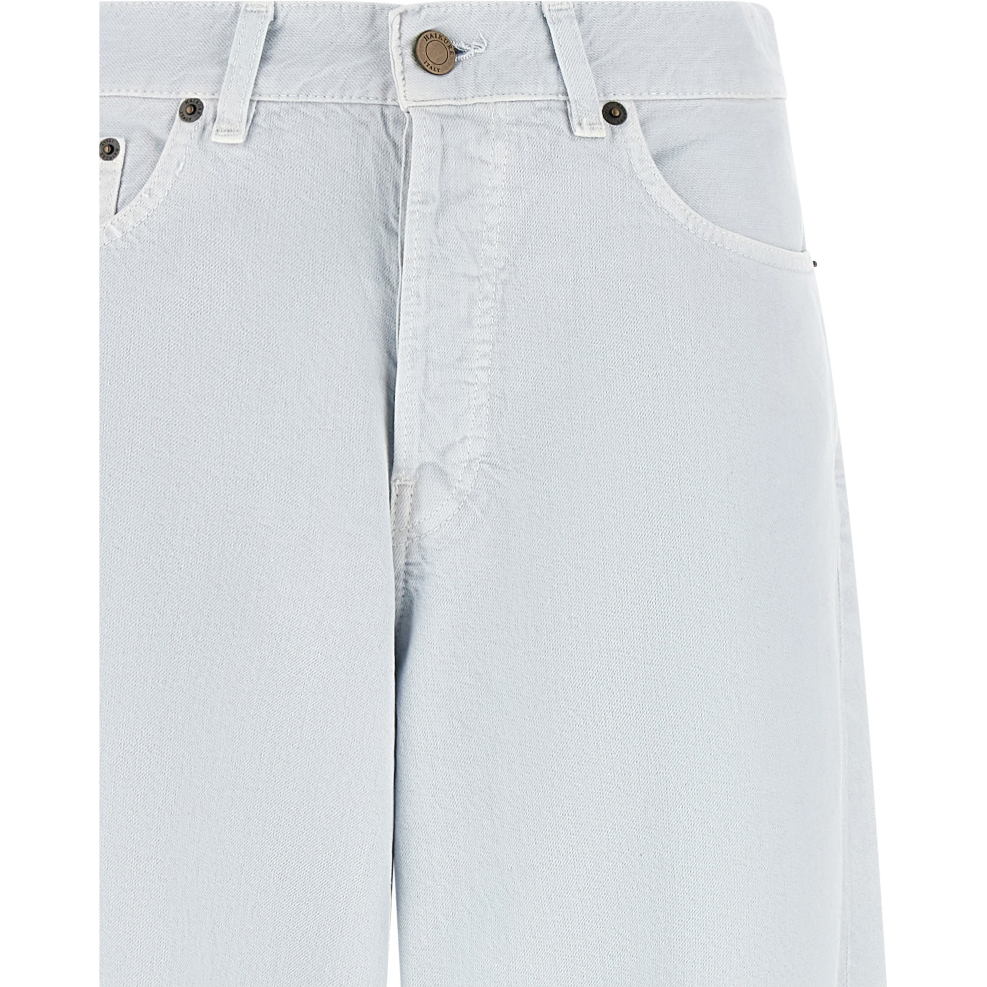 White Cotton Relaxed Fit Jeans