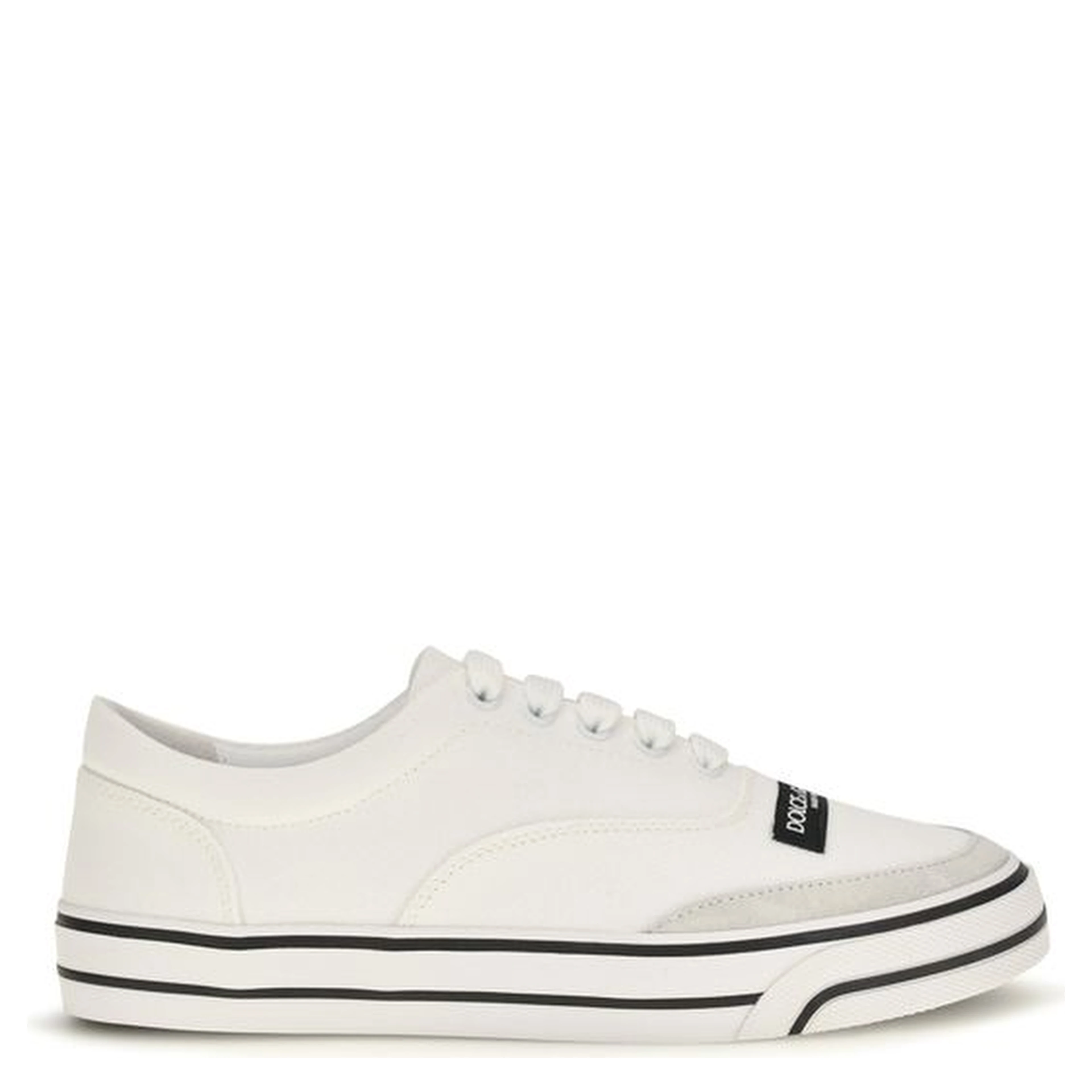 White Cotton Low Top Sneakers