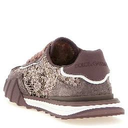 Purple Leather Athletic Sneakers