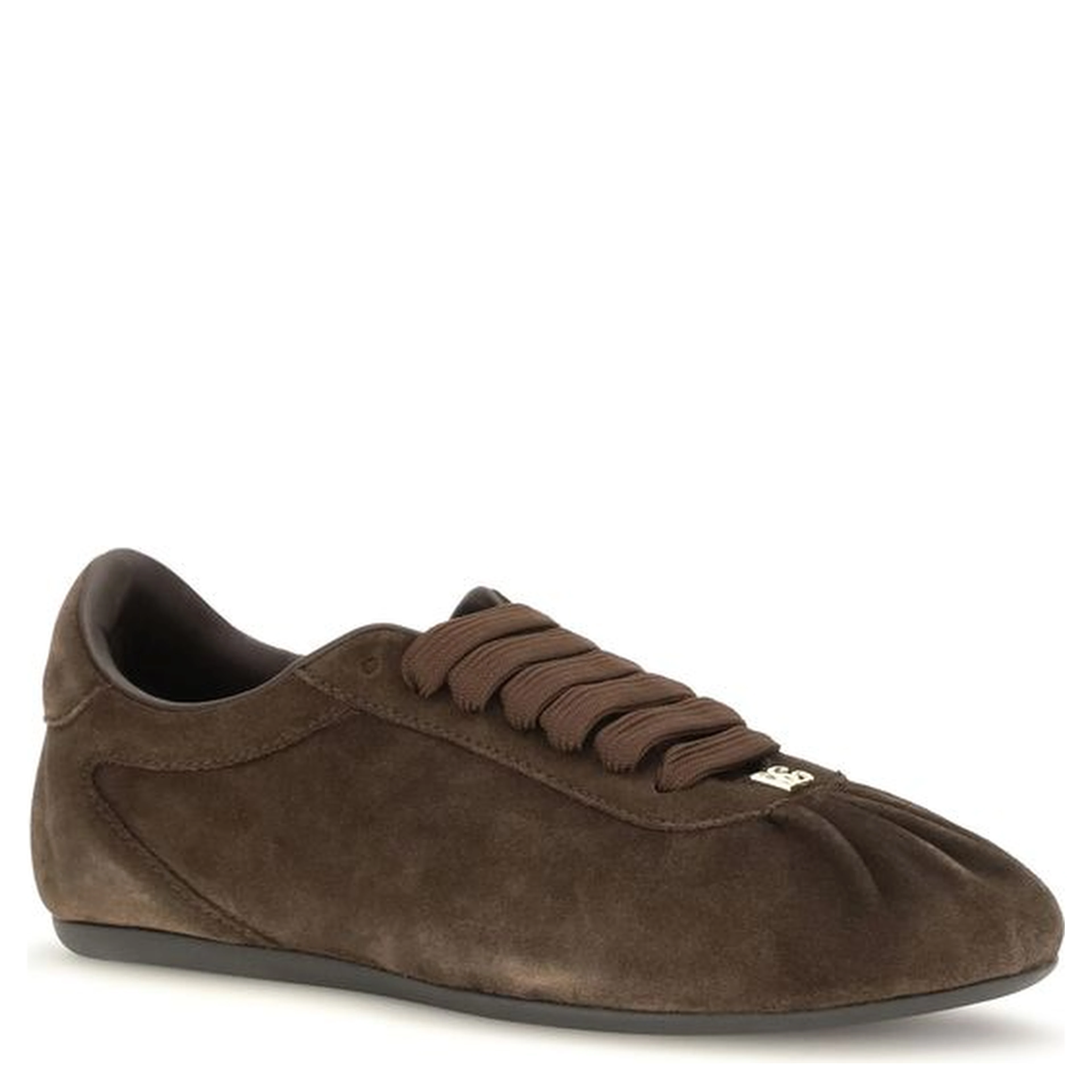 Brown Suede Leather Low Top Sneakers