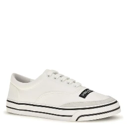 White Cotton Low Top Sneakers