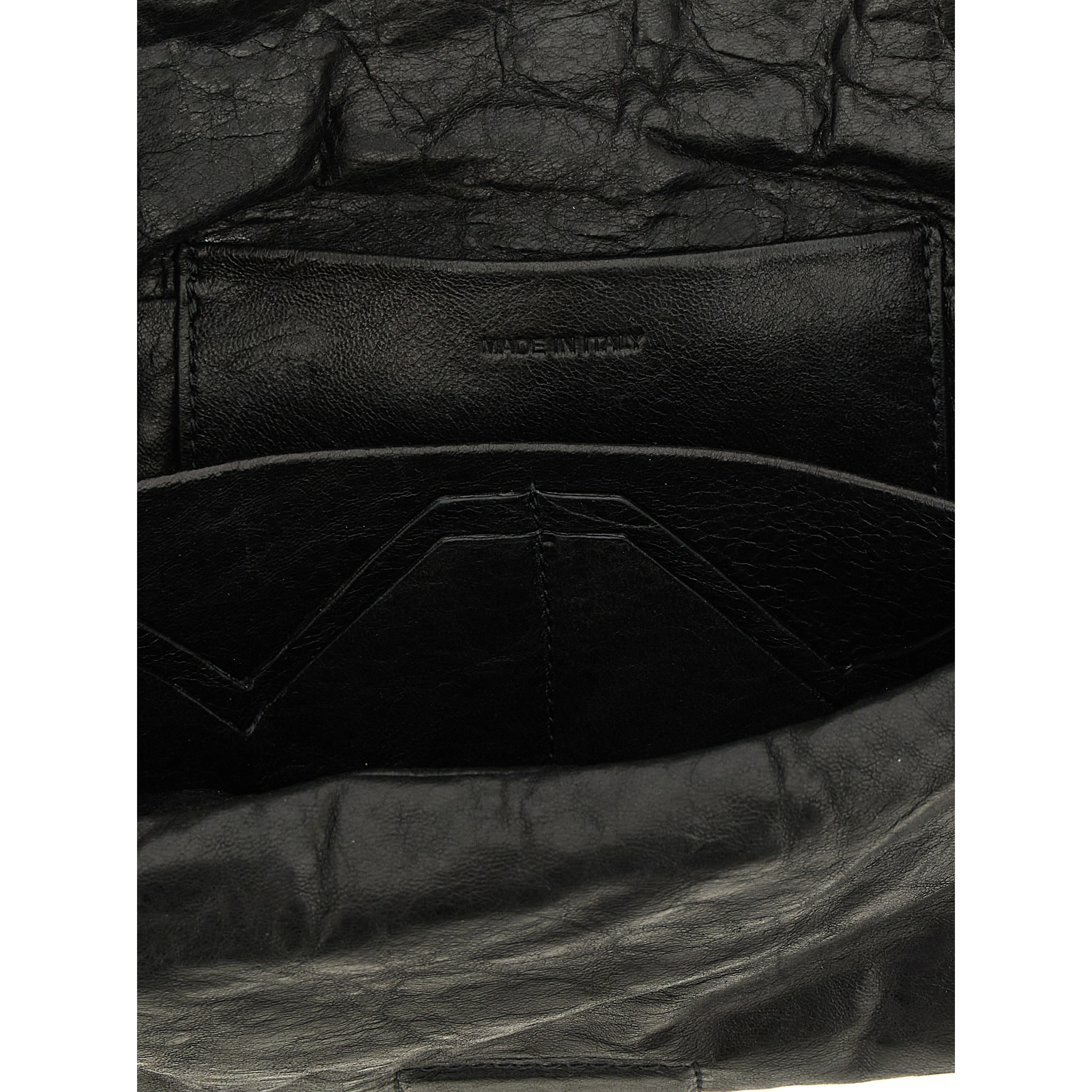 Black Lamb Leather Clutch Bag