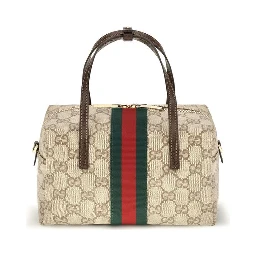 Beige Fabric Handbag