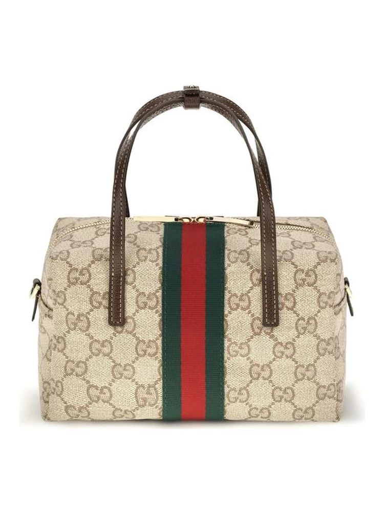 Beige Fabric Handbag