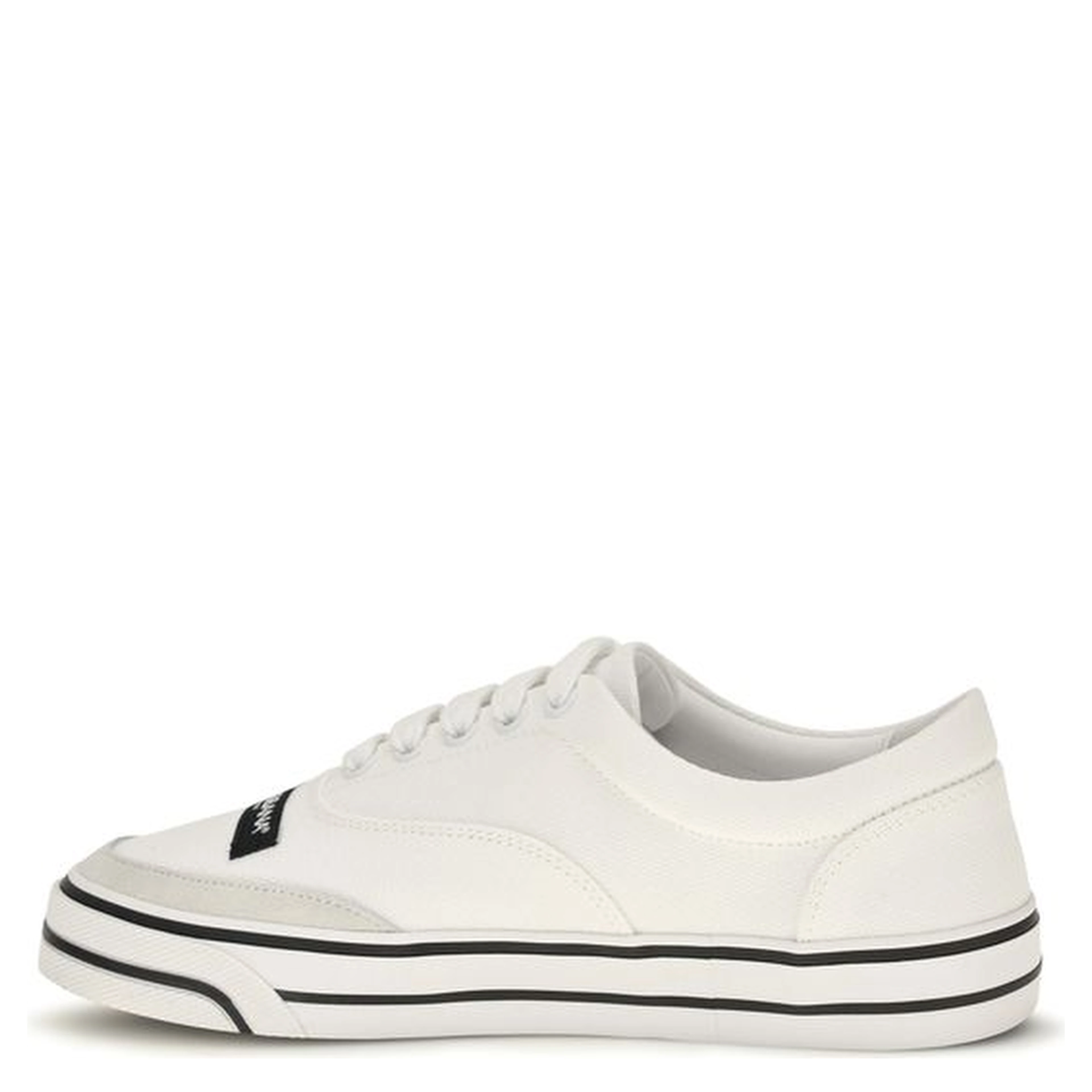White Cotton Low Top Sneakers